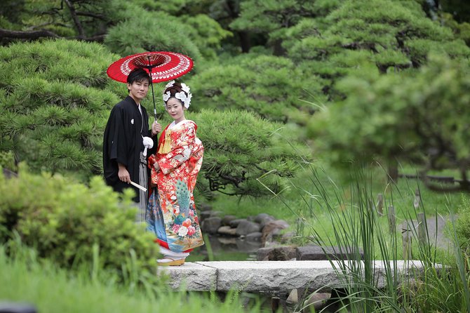 Kimono Wedding Photo Shot in Shrine Ceremony and Garden - Frequently Asked Questions