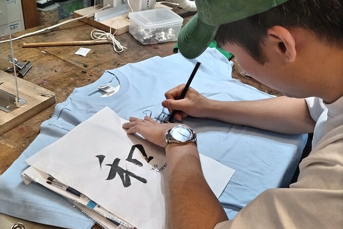 Handwriting Kanji With Ink on T-Shirt Private Art Class in Tokyo - End Point Details