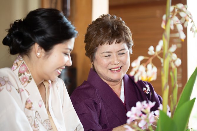 Flower Arrangement Experience With Simple Kimono in Okinawa - Kimono Rental and Tools