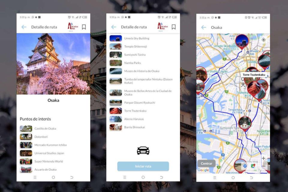 Osaka Self-Guided App With Multi-Language Audio Guide - Audio Guide Locations